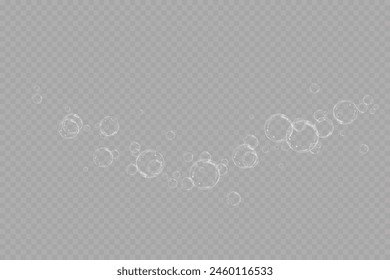 Realistic soap bubbles.Flying bubbles on a transparent background.	