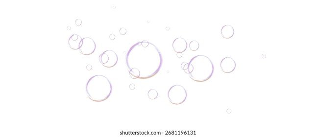 Realistic soap bubbles.Flying bubbles on a transparent background.
