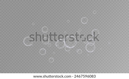 Realistic soap bubbles.Flying bubbles on a transparent background.