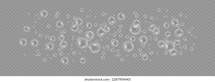 Espuma de jabón realista con burbujas aisladas en un fondo transparente. Lavadero de baño burbujas blancas, jabón de champú limpias burbujeando el detergente de higiene brillante. Símbolo de pureza. Ilustración del vector