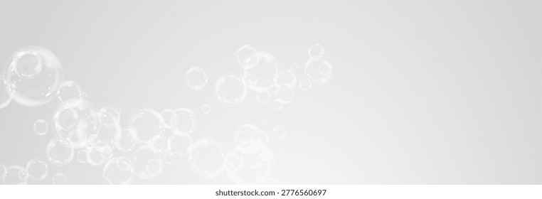 Realistic soap vector bubbles png isolated on transparent background. The effect of falling and flying bubbles. Glass bubble effect.
