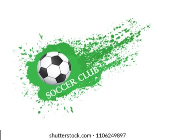 Realistic soccer 3 D ball  with splash on 
 transparent background. High resolution