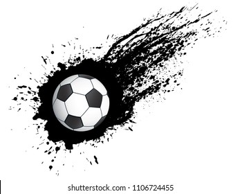 Realistic soccer 3 D ball with splash on transparent background. High resolution
