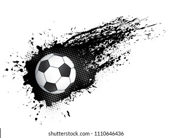 Realistic soccer 3 D ball with splash on transparent background. High resolution