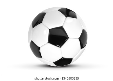 Balón de fútbol o balón de fútbol realista con fondo blanco. Bloque vectorial 3d aislada en fondo blanco