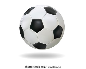 Realistic soccer ball ( Football ) on white background