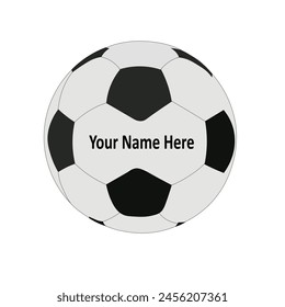 Realistic Soccer ball or Football on a white background. Write your name on it. Football Vector illustration.