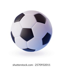Realistic soccer ball icon. Vector illustration on a white background.