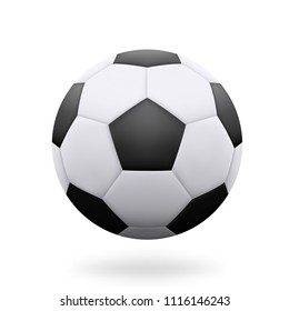 Realistic Soccer Ball isolated on white background - stock vector.