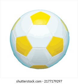Realistic soccer ball isolated on Yellow with white, element for design, vector illustration