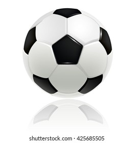Realistic Soccer ball isolated on white background. Vector ball. 