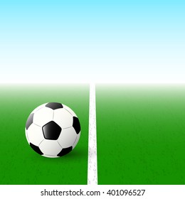 Realistic Soccer Ball on Court