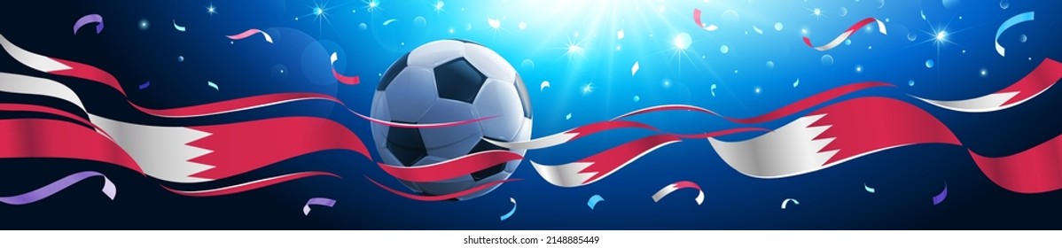 Realistic soccer ball with Qatar flag. Football championship