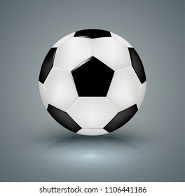 Realistic soccer ball. Vector illustration.