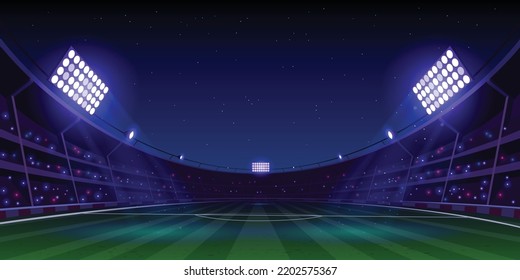 Realistic soccer football stadium illustration