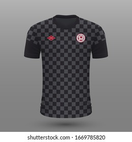 Realistic soccer shirt 2020, Croatia away jersey template for football kit. Vector