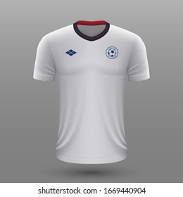 Realistic soccer shirt 2020, England home jersey template for football kit. Vector 