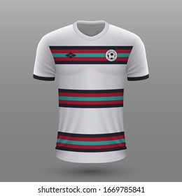 Realistic soccer shirt 2020, Portugal away jersey template for football kit. Vector