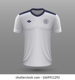 Realistic soccer shirt 2020, Serbia away jersey template for football kit.