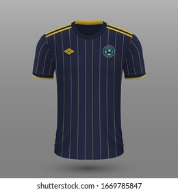 Realistic soccer shirt 2020, Sweden away jersey template for football kit. Vector