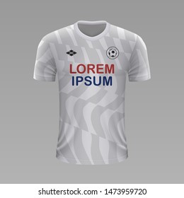 Realistic soccer shirt Amiens 2020, jersey template for football kit. Vector illustration