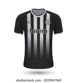 Realistic soccer shirt Angers 2022, jersey template for football kit. Vector illustration 