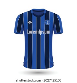 Realistic soccer shirt Atalanta 2022, jersey template for football kit. Vector illustration 