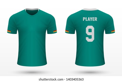 Realistic soccer shirt Bolivia 2019, jersey template for football kit. Vector illustration