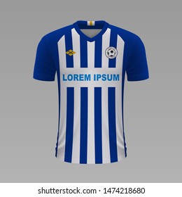 Realistic soccer shirt Brighton & Hove Albion 2020, jersey template for football kit. Vector illustration