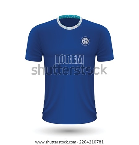 Realistic soccer shirt Chelsea, jersey template for football kit 2022 ストックフォト © 