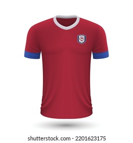 Realistic soccer shirt Costa Rica, jersey template for football kit