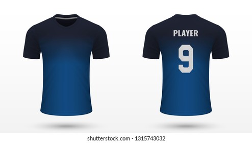 Realistic soccer shirt Empoli, jersey template for football kit. Vector illustration