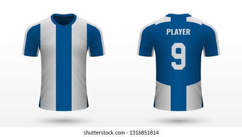 Realistic soccer shirt Espanyol, jersey template for football kit. Vector illustration