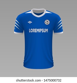 Realistic soccer shirt Getafe 2020, jersey template for football kit. Vector illustration