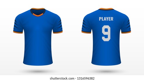 Realistic soccer shirt Getafe, jersey template for football kit. Vector illustration