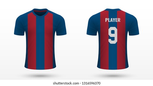 Realistic soccer shirt Levante, jersey template for football kit. Vector illustration