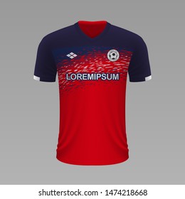 Realistic soccer shirt Lille 2020, jersey template for football kit. Vector illustration