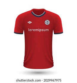 Realistic soccer shirt Lille 2022, jersey template for football kit. Vector illustration 