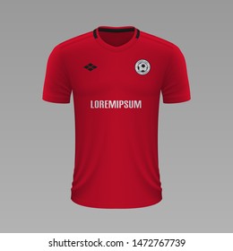 Realistic soccer shirt Manchester United 2020, jersey template for football kit. Vector illustration