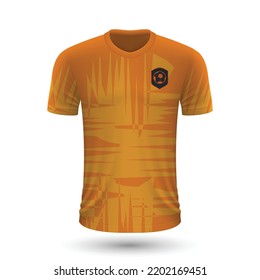 Realistic soccer shirt Netherlands, jersey template for football kit