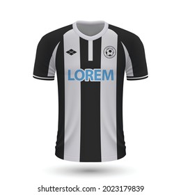 Realistic soccer shirt Newcastle 2022, jersey template for football kit. Vector illustration 