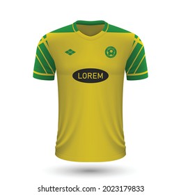 Realistic soccer shirt Norwich 2022, jersey template for football kit. Vector illustration 