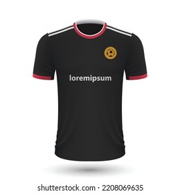 Realistic soccer shirt Orlando Pirates, jersey template for football kit 2022
