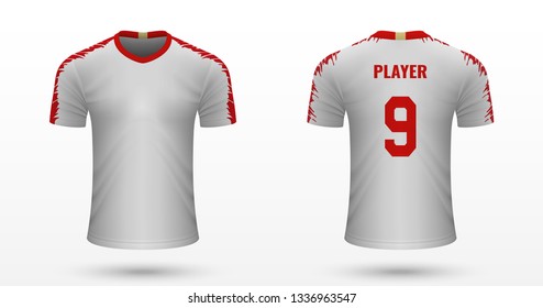 Realistic Soccer Shirt RB Leipzig, Jersey Template For Football Kit. Vector Illustration