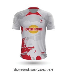 Realistic soccer shirt RB Leipzig, jersey template for football kit 2022