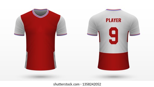 Realistic soccer shirt Reims, jersey template for football kit