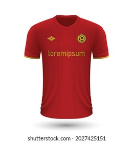 Realistic soccer shirt Roma 2022, jersey template for football kit. Vector illustration 