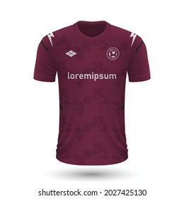 Realistic soccer shirt Salernitana 2022, jersey template for football kit. Vector illustration 