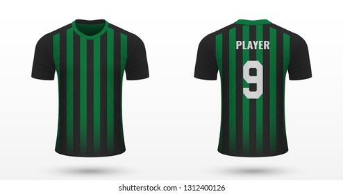 Realistic soccer shirt Sassuolo, jersey template for football kit. Vector illustration