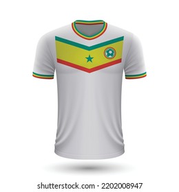 Realistic soccer shirt Senegal, jersey template for football kit